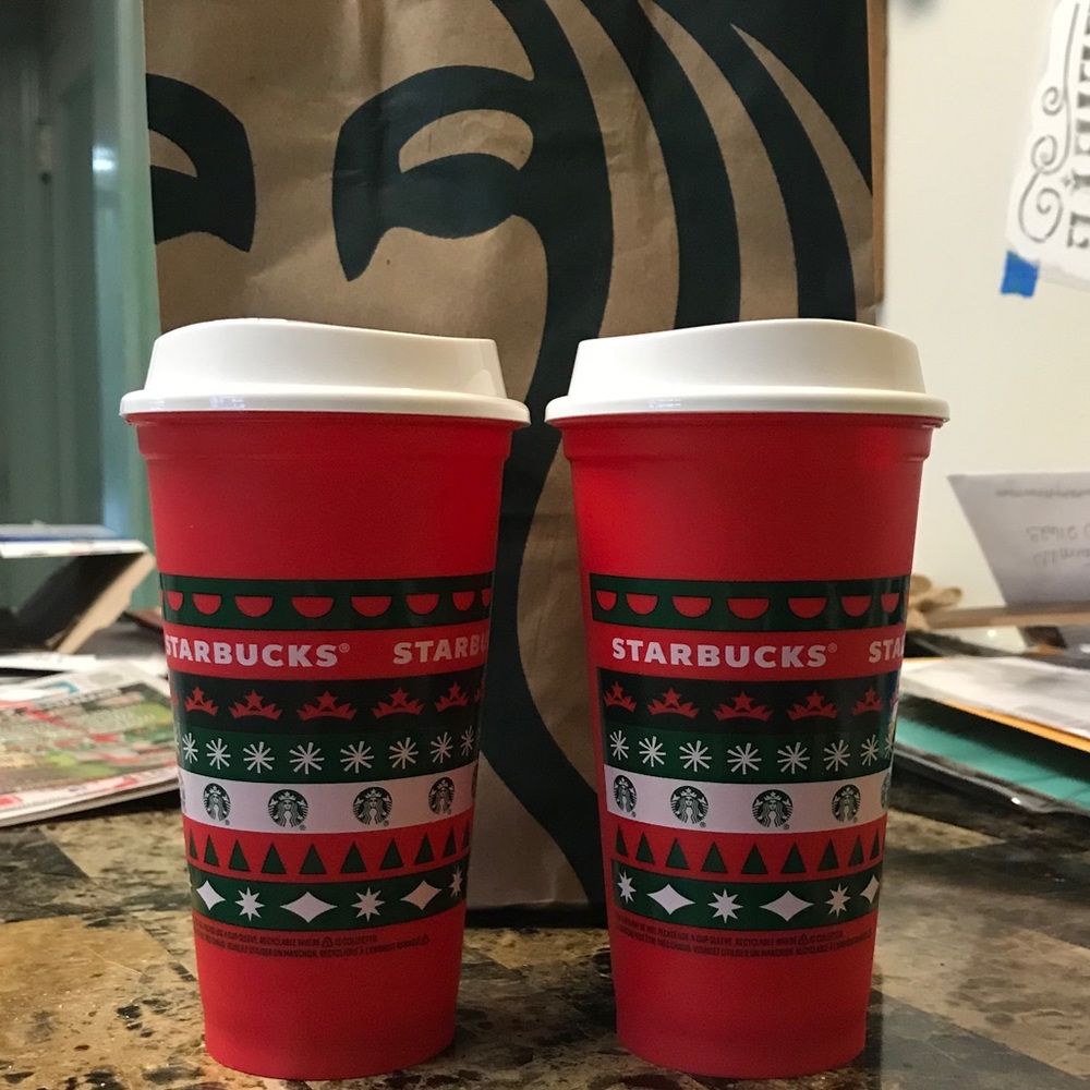 Starbucks holiday 2020 tumblers (two)